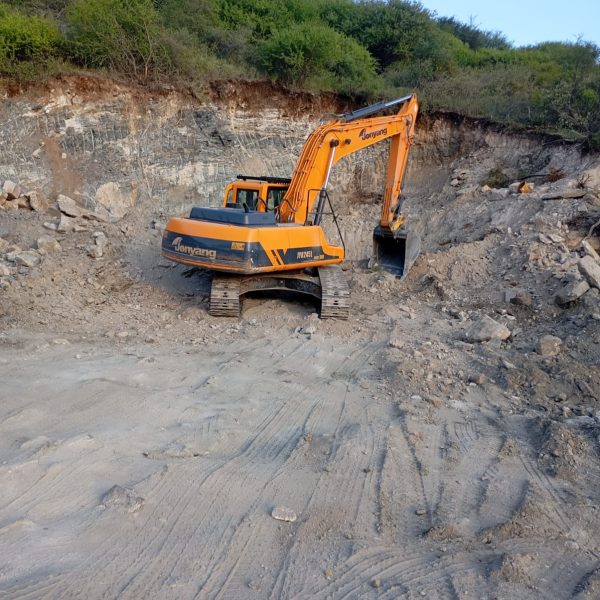 excavator on site